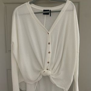 Long sleeve waffle shirt